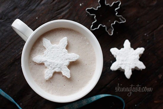 What can be better than warming up to a hot cup of cocoa on a chilly night topped with homemade vanilla bean marshmallows cut out in the shape of a snowflake!