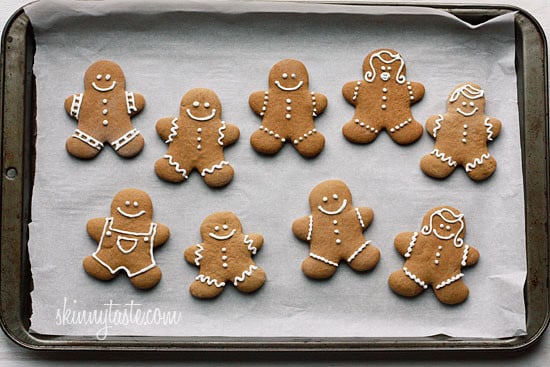 These holiday gingerbread cookies have less than half of the fat than most gingerbread cookies but the same great flavor and are super easy to make!