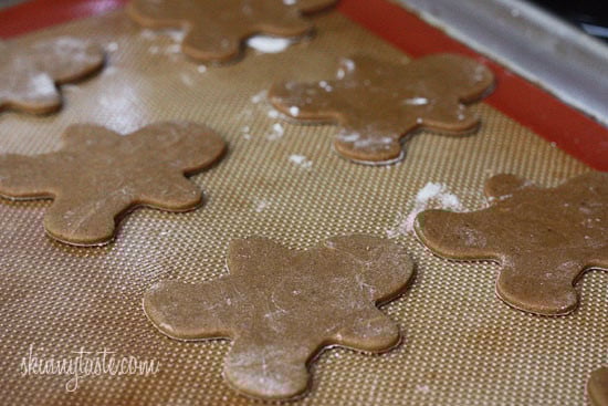 These holiday gingerbread cookies have less than half of the fat than most gingerbread cookies but the same great flavor and are super easy to make!