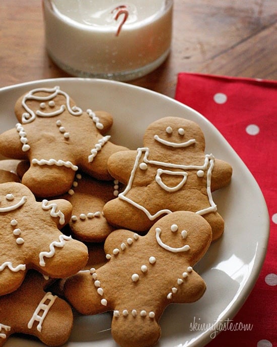 These holiday gingerbread cookies have less than half of the fat than most gingerbread cookies but the same great flavor and are super easy to make!