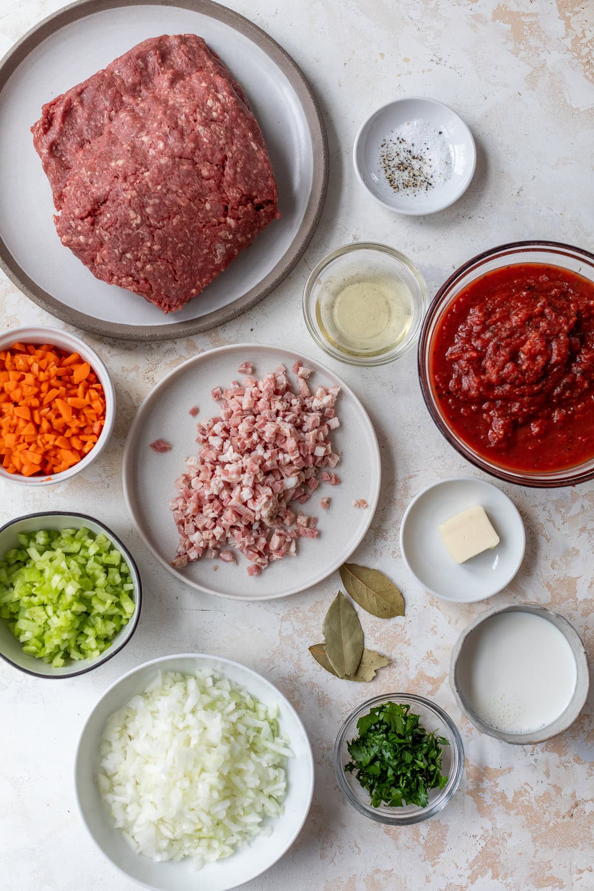 Bolognese Sauce ingredients