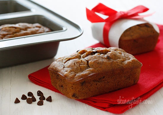 Whole wheat mini banana bread made with ripe bananas and chocolate chips are sure to leave a smile on anyone's face.