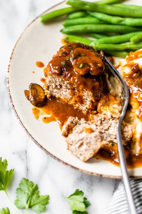 Steak with mushrooms