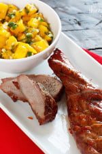 I thought this Asian inspired sweet and fiery pork tenderloin dish with mango salsa would be a great way to celebrate the Chinese New Year on January 23rd, the start of a 15-day celebration celebrating the Chinese New Year – This year it's the Year of The Dragon.