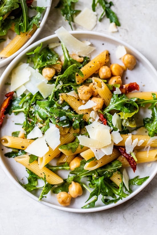 Arugula Pasta Salad with Chickpeas