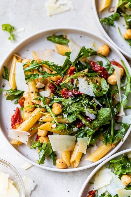 Arugula Pasta Salad with Chickpeas