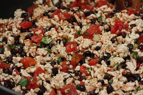 Skinny potato skins loaded Santa Fe style with mildly spiced turkey, black beans, corn and tomatoes topped with cheese - you won't be able to stop at just one!