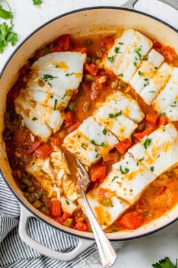 Skillet Cajun Spiced Flounder with Tomatoes