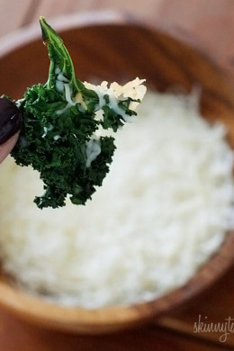 Delicious and easy to make baked kale chips with parmesan makes this a great low-fat, low-calorie, low-carb, gluten-free, vegetarian, and antioxidant rich snack.
