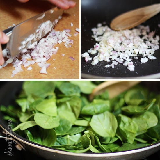 Perfect cool Spring morning to turn my oven on for this simple baked eggs breakfast with wilted baby spinach. High in vitamin A, C, Folate, Manganese and Potassium.
