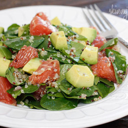 This Quinoa Salad with Spinach Grapefruit and Avocado is loaded with vitamin C, A, Potassium and good heart-healthy fats!!