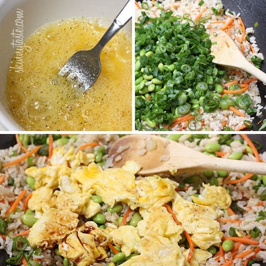 Make a healthier version of your favorite take-out with this Asian edamame fried rice! I'm a sucker for Chinese fried rice, but who knows how much oil is added when you order it out. Making it yourself is healthier and easy to do.