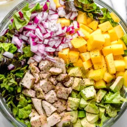 Grilled Chicken pairs beautifully with avocados and mangoes in this delicious salad, perfect for those warmer nights you don't want to heat up the kitchen.