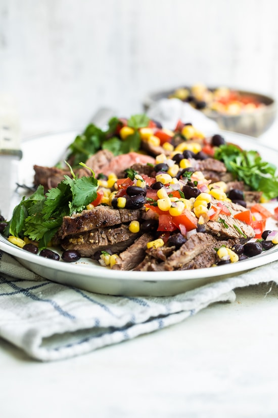 Steak with Black Bean and Corn Salsa