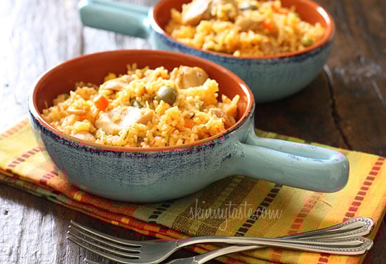 Mom's Spanish chicken and rice, otherwise known as arroz con pollo is a delicious one pot meal the whole family will love.