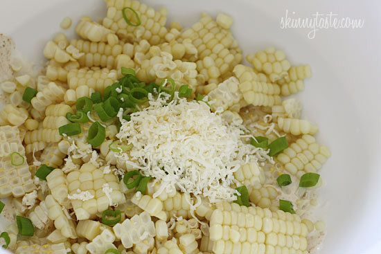 Sweet summer corn lightly coated with lime infused mayonnaise, a touch of hot chili powder and cojita cheese. Also known as the Mexican street corn salad, elote