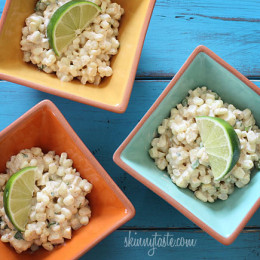 Sweet summer corn lightly coated with lime infused mayonnaise, a touch of hot chili powder and cojita cheese. Also known as the Mexican street corn salad, elote