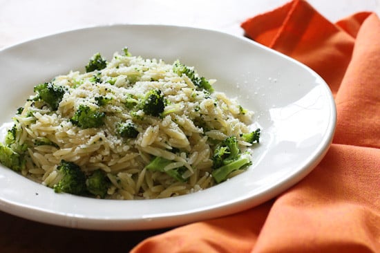 Broccoli and Orzo is an easy, kid-friendly side dish which combines orzo – a rice shaped pasta with fresh broccoli, garlic and oil. 