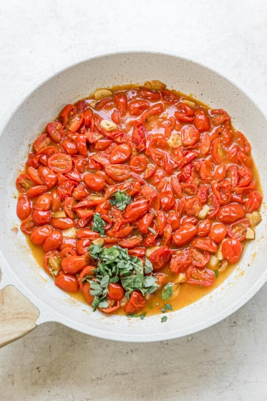 Grape Tomato Sauce in skillet