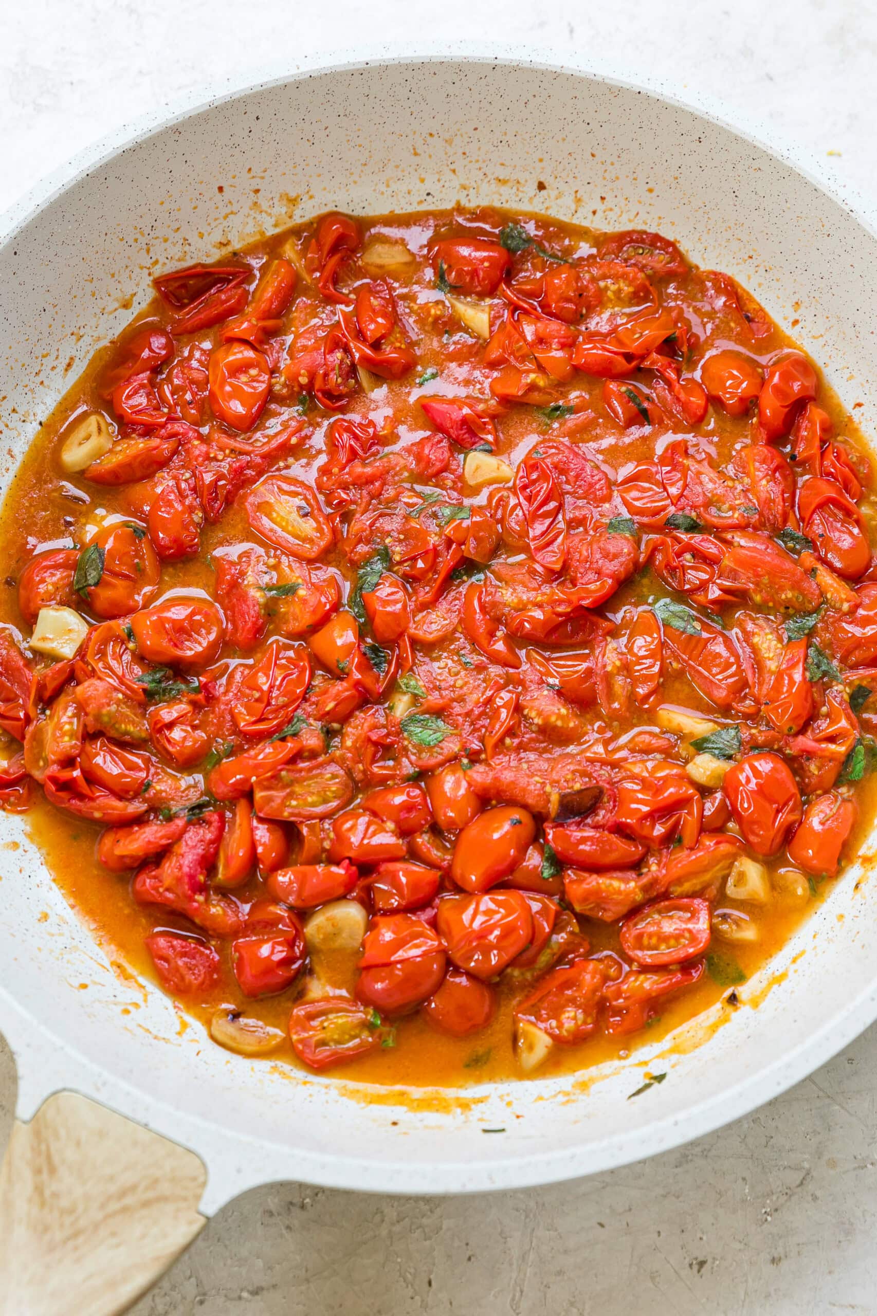 Grape Tomato Sauce in a skillet