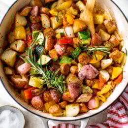 Summer Vegetables with Sausage and Potatoes Skillet