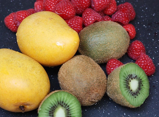 Hot summer's day? No problem, cool off with these homemade frozen fruit pops made with fresh mango, kiwi, and raspberry fruit puree.