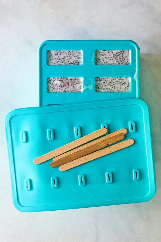 Raspberry Coconut Chia Pudding Popsicles