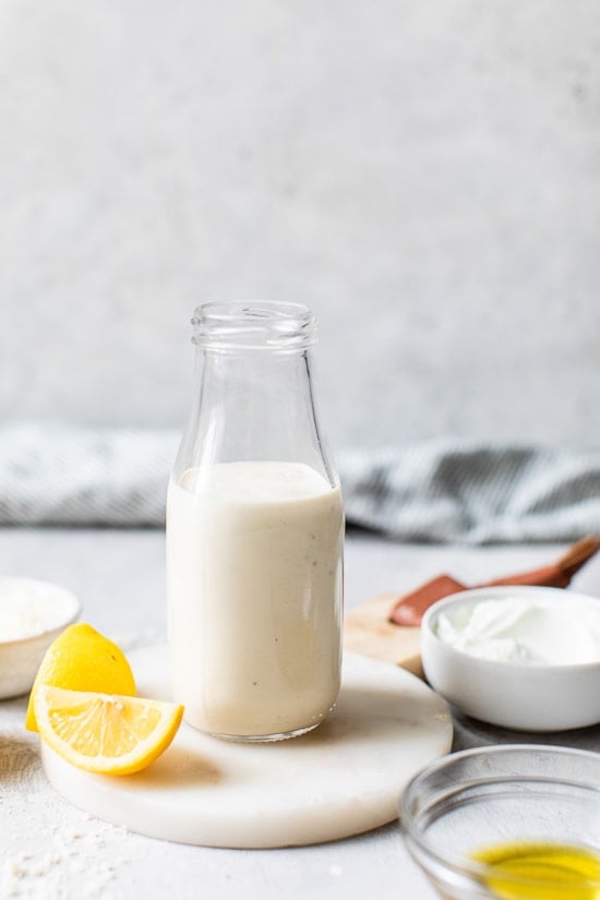 Caesar Dressing with yogurt.