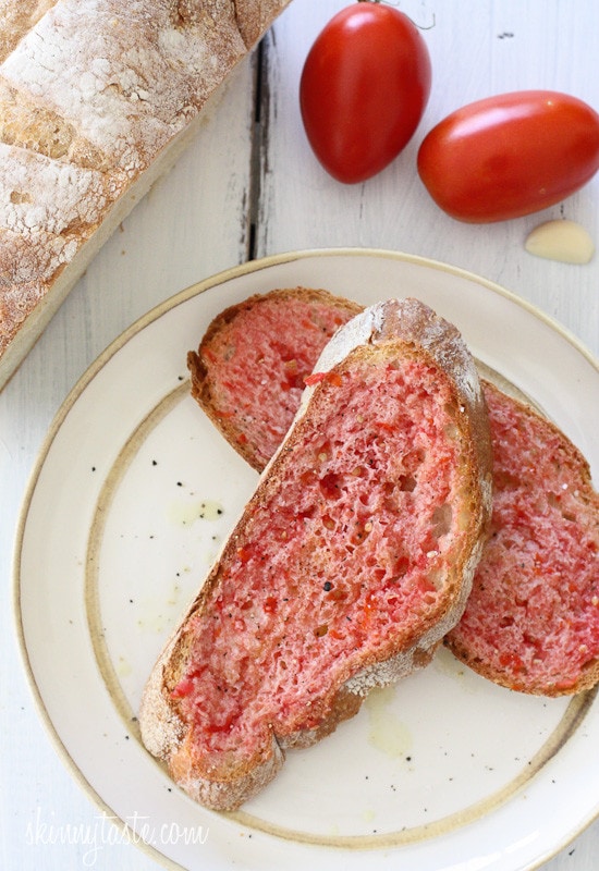 Pan con Tomate or Spanish Tomato Bread – This is what happens when I have a crusty loaf of bread and some fresh ripe tomatoes in my garden!