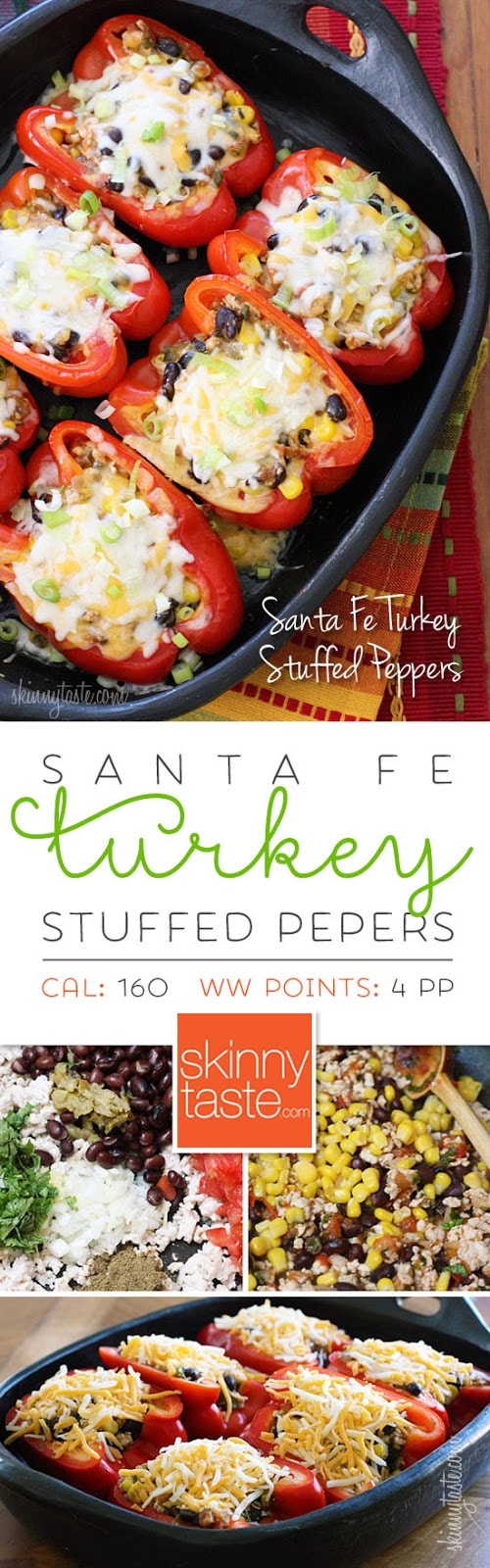 Santa Fe Turkey Stuffed Peppers Santa Fe Turkey Stuffed Peppers – my favorite way to stuff a pepper, filling and light!