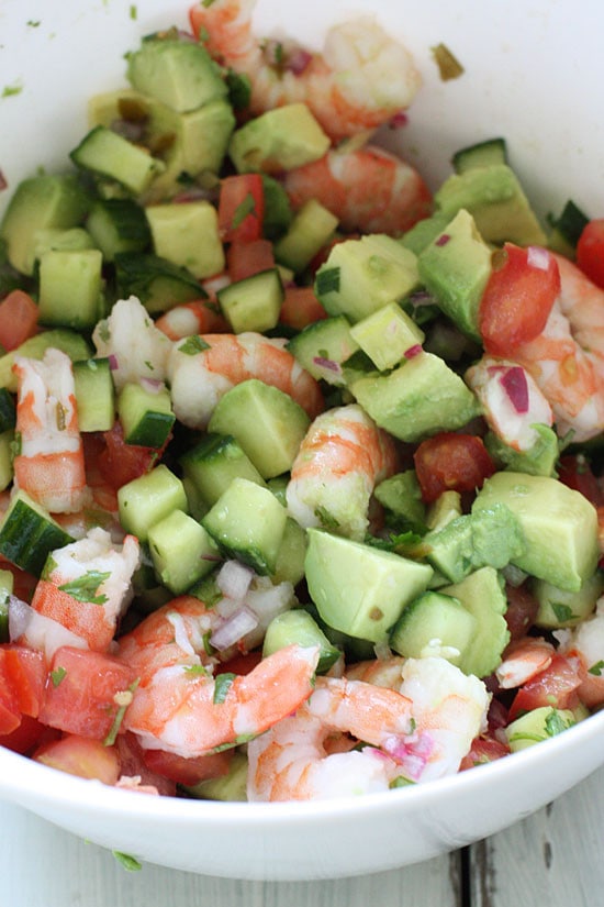 Shrimp cocktail is fine, but when I want something special, I like to have my zesty lime shrimp ceviche style!