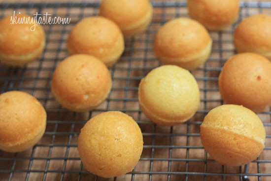 These Skinny Cake pops are made lighter by using a box cake mix, egg whites and fat free Greek yogurt – no oil, no butter required!