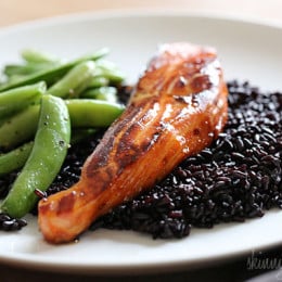 Honey-Teriyaki Salmon with forbidden rice