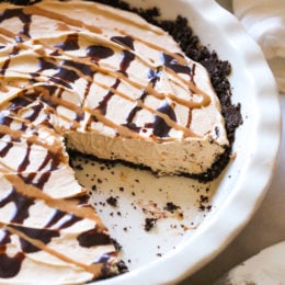 This easy No Bake Peanut Butter Pie is light and creamy – one of my favorite dessert recipes!