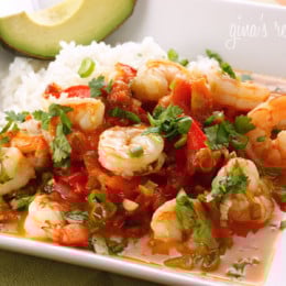 A quick shrimp stew cooked in a tomato coconut broth with a hint of lime and cilantro. Simple enough to make for a weekday dinner yet sophisticated enough to serve to company. Serve with a little brown basmati rice to soak up the broth.