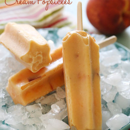 These peaches and cream popsicles made with juicy, ripe peaches, yogurt, almond milk and almond extract make a wonderful treat on a hot summer day like today.