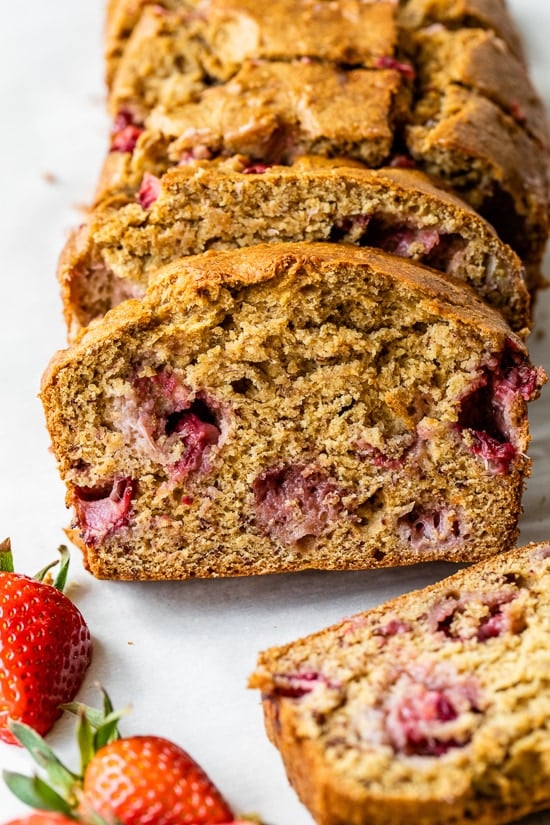 Roasted Strawberry Banana Bread