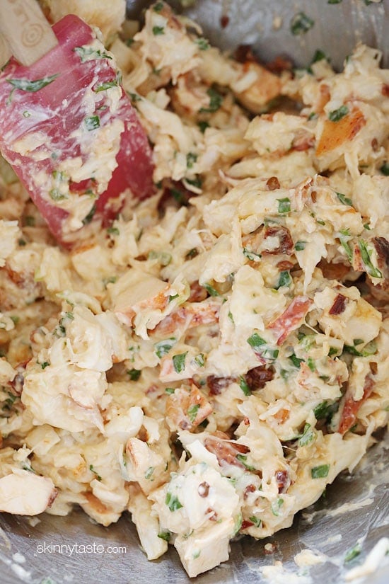 Chipotle lobster salad with avocado, scallions, cilantro and lettuce on a whole wheat wrap – fabulous!!