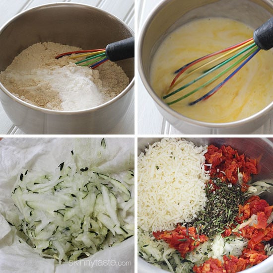 Light and biscuit-like savory scones made with a blend of whole wheat and white flour, shredded zucchini, sun dried tomato, Asiago cheese and fresh rosemary.