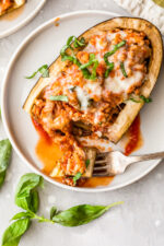 Stuffed Eggplant Parmesan Boats