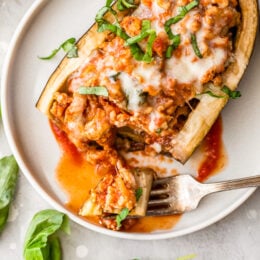 Stuffed Eggplant Parmesan Boats