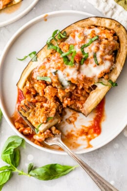 Stuffed Eggplant Parmesan Boats