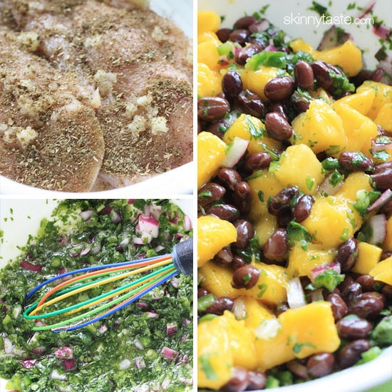 Grilled chicken breast, seasoned with cumin, spices and topped with a fresh salsa made with sweet mango, protein-rich black beans, lime and cilantro for flavor.