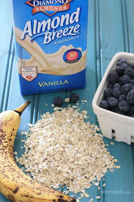 Blueberry Banana Oatmeal Smoothie – If you're looking for a heart healthy, dairy-free breakfast loaded with fiber you can eat on the run, this is it!