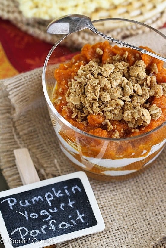 Spiced Pumpkin Yogurt and Granola Parfait