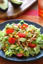 Easy Crock Pot Salsa Chicken Thighs – This is the EASIEST slow cooker recipe EVER! Just TWO ingredients: salsa and chicken, plus some spices makes a delicious juicy chicken that can be used in tacos, over rice, over salad and more!