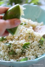 Cilantro Lime Cauliflower "Rice" is inspired by my Cilantro Lime Rice recipe, only made low-carb with riced cauliflower!
