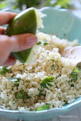Cilantro Lime Cauliflower "Rice" is inspired by my Cilantro Lime Rice recipe, only made low-carb with riced cauliflower!