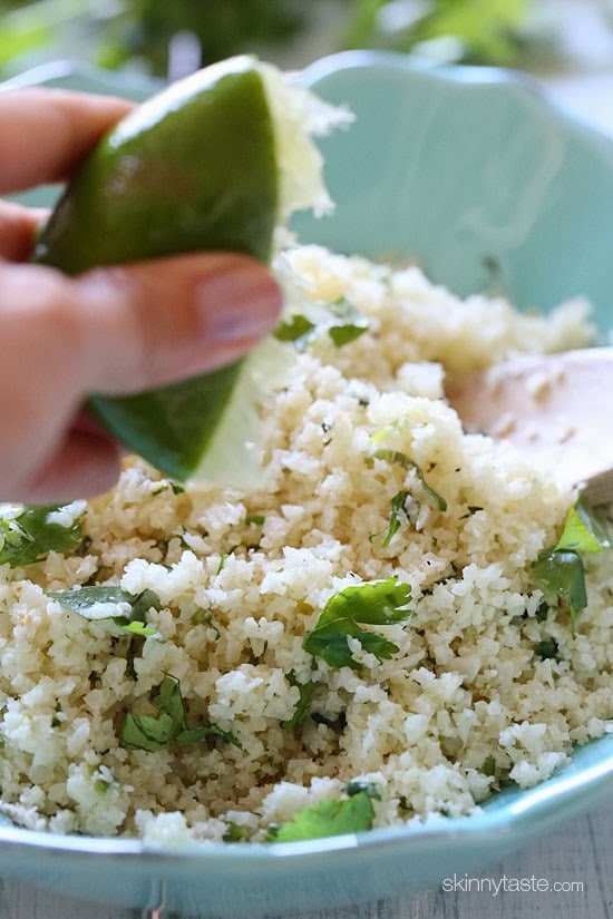 Cilantro Lime Cauliflower "Rice" is inspired by my Cilantro Lime Rice recipe, only made low-carb with riced cauliflower!