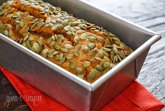 Low Fat Pumpkin Bread with Pepitas